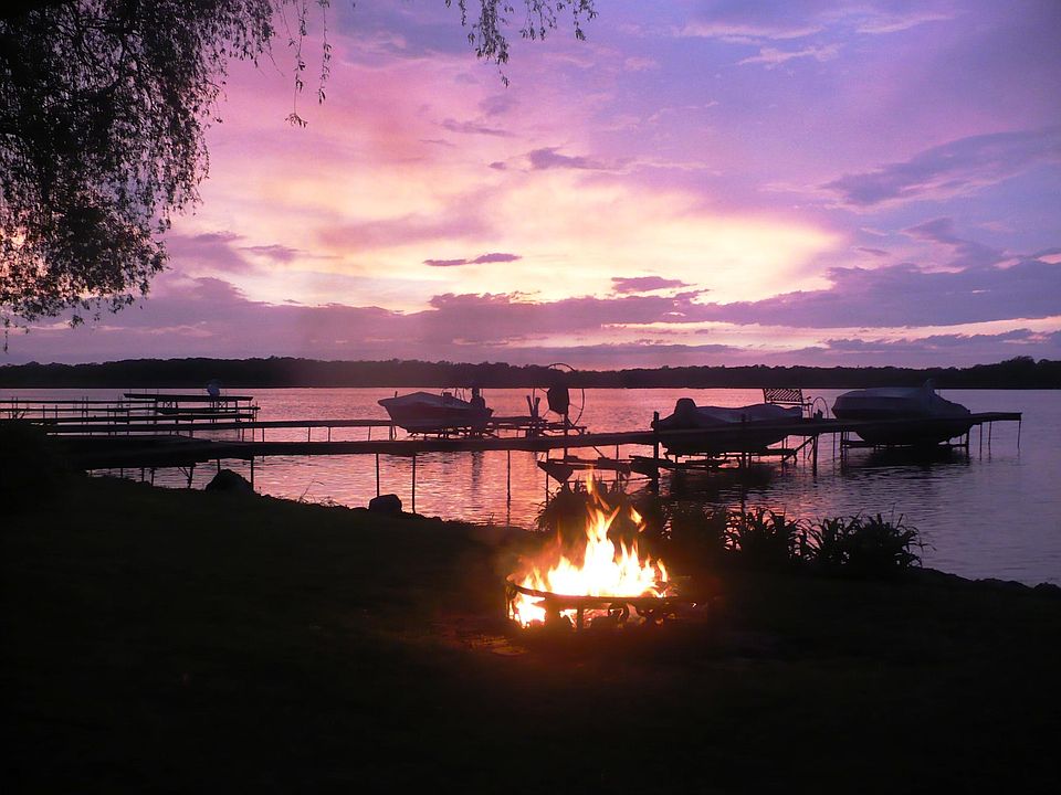 Beautiful sunsets by the fire