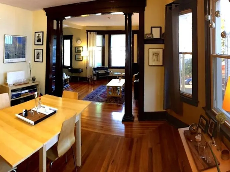 view from dining room into living room