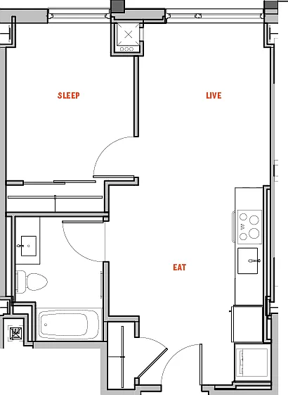 The Eddy - SC - 1 Beds - 1 Baths - 523 Sq. ft.