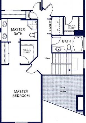 Floor plan of the second/top floor of the house