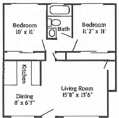 Floor plan 2B 1B Standard