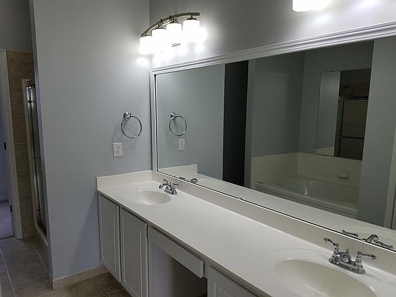 Master bath with double sinks.