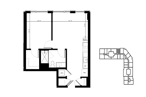 Floor plan A4 1 Bedroom