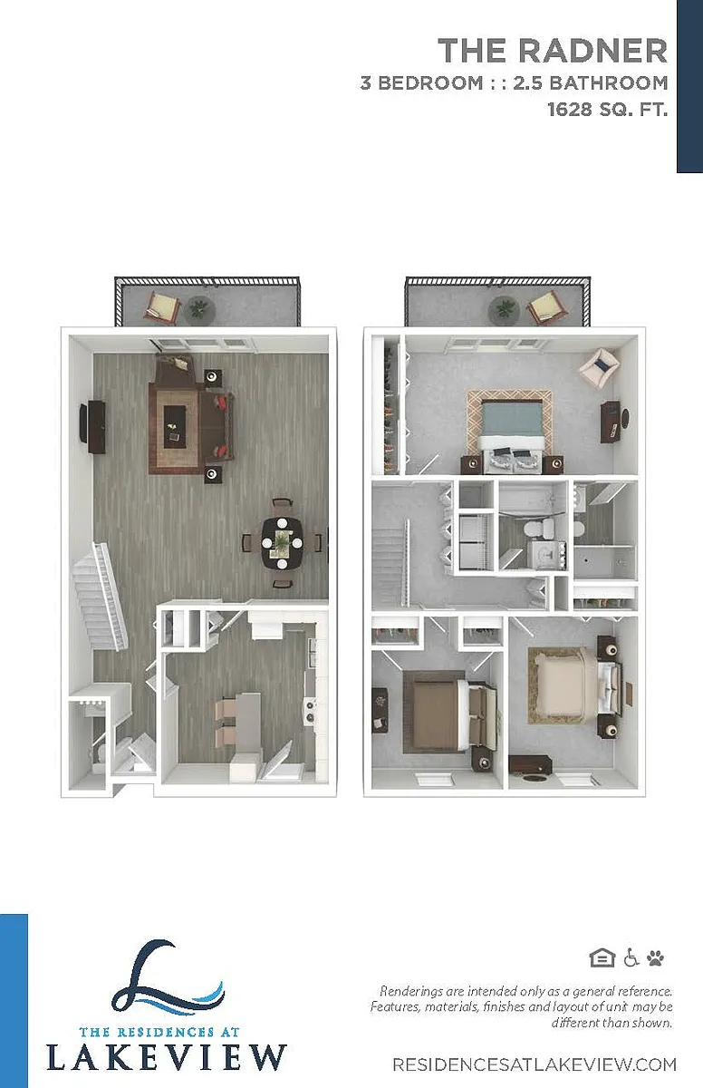 Floor plan 3 Bedroom 2.5 Bathroom