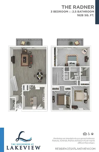 Floor plan 3 Bedroom 2.5 Bathroom