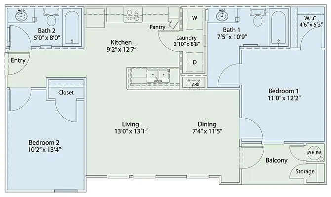Floor plan 2 Bedroom