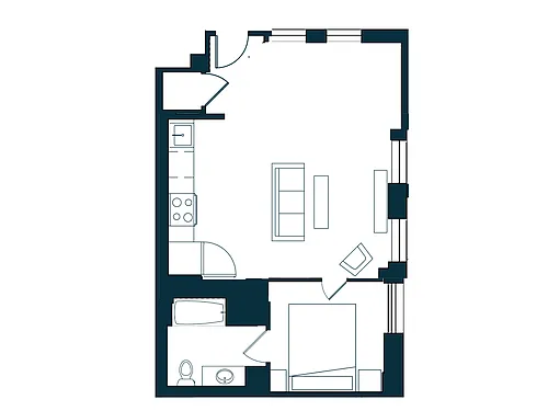 Floor plan A1A -Market Rate