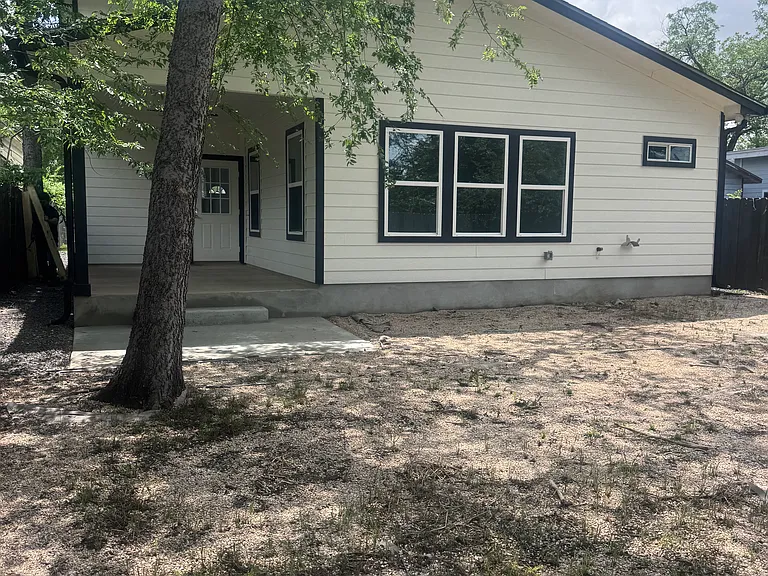 Backyard with open patio