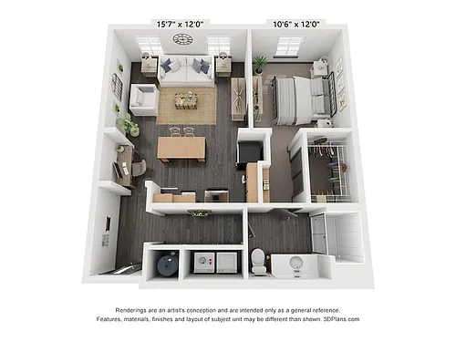 Floor plan 1X1 C