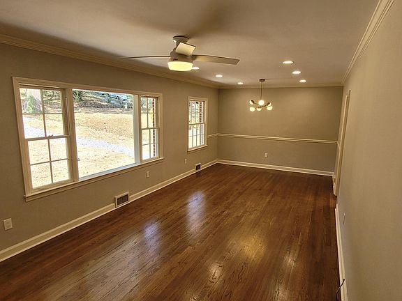 Living room and dining room
