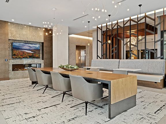 Coworking lounge with a variety of seating