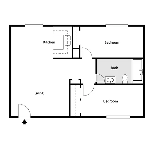 Floor plan Beau Trace Two Bedroom Regular