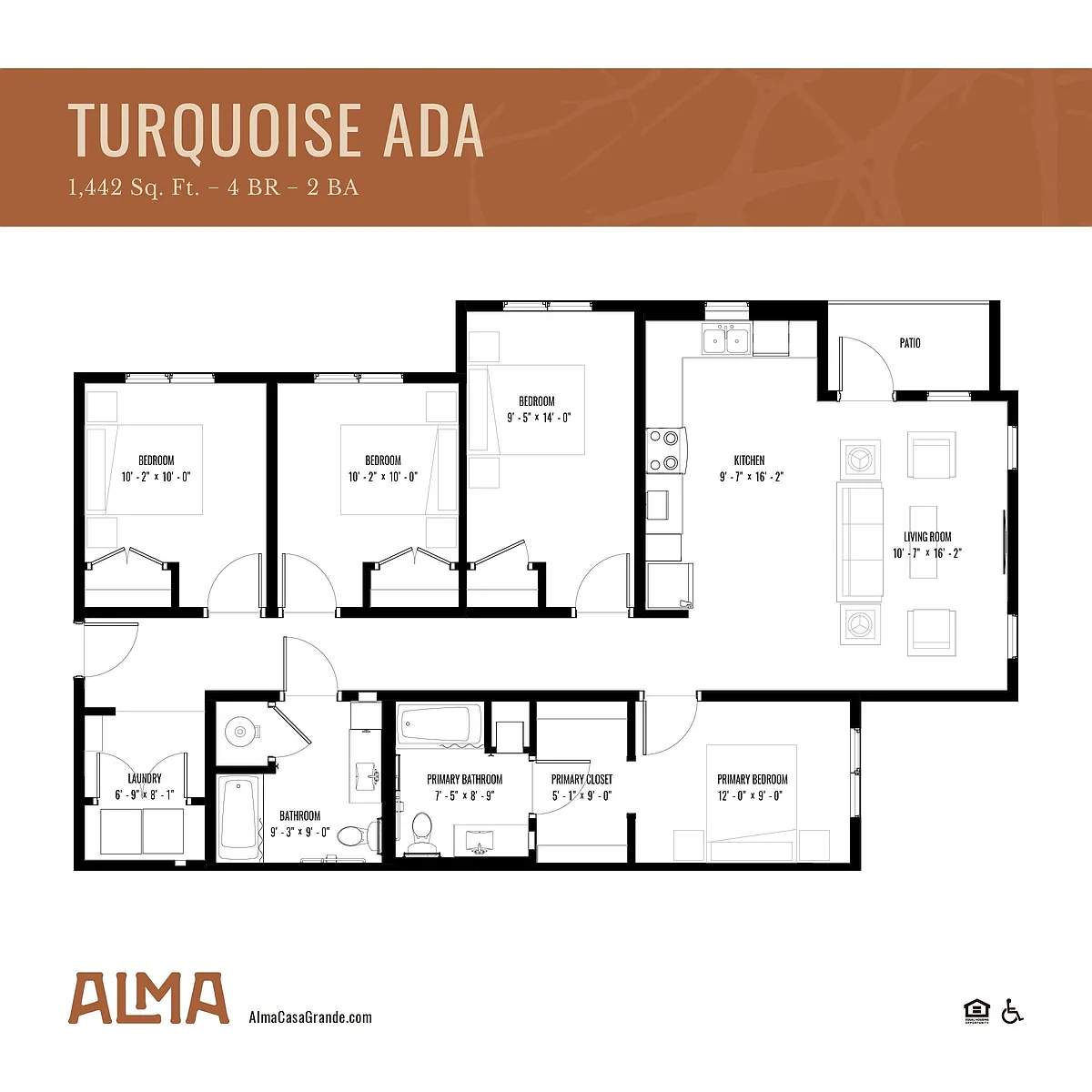Floor plan Turquoise ADA