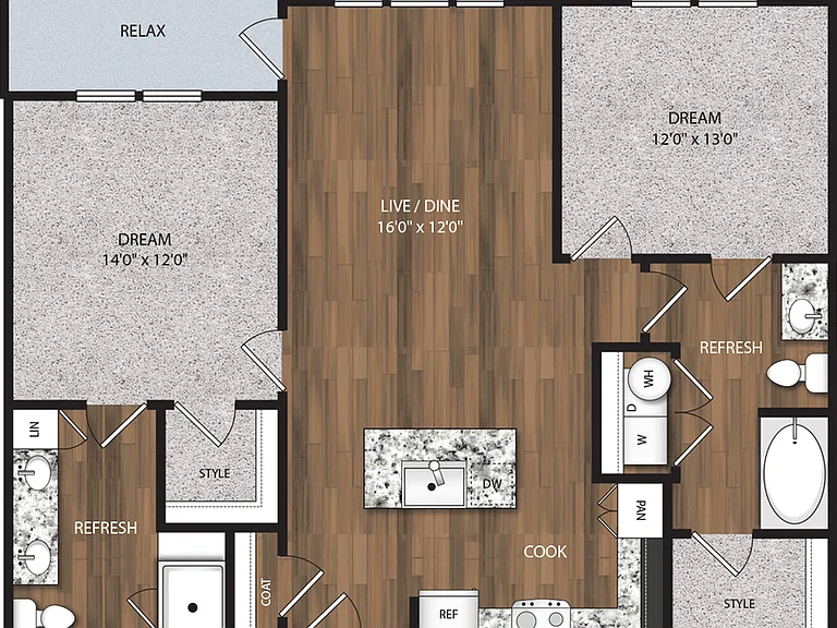 B1 | 2 bed/2 bath B1 | 2 bed/2 bath