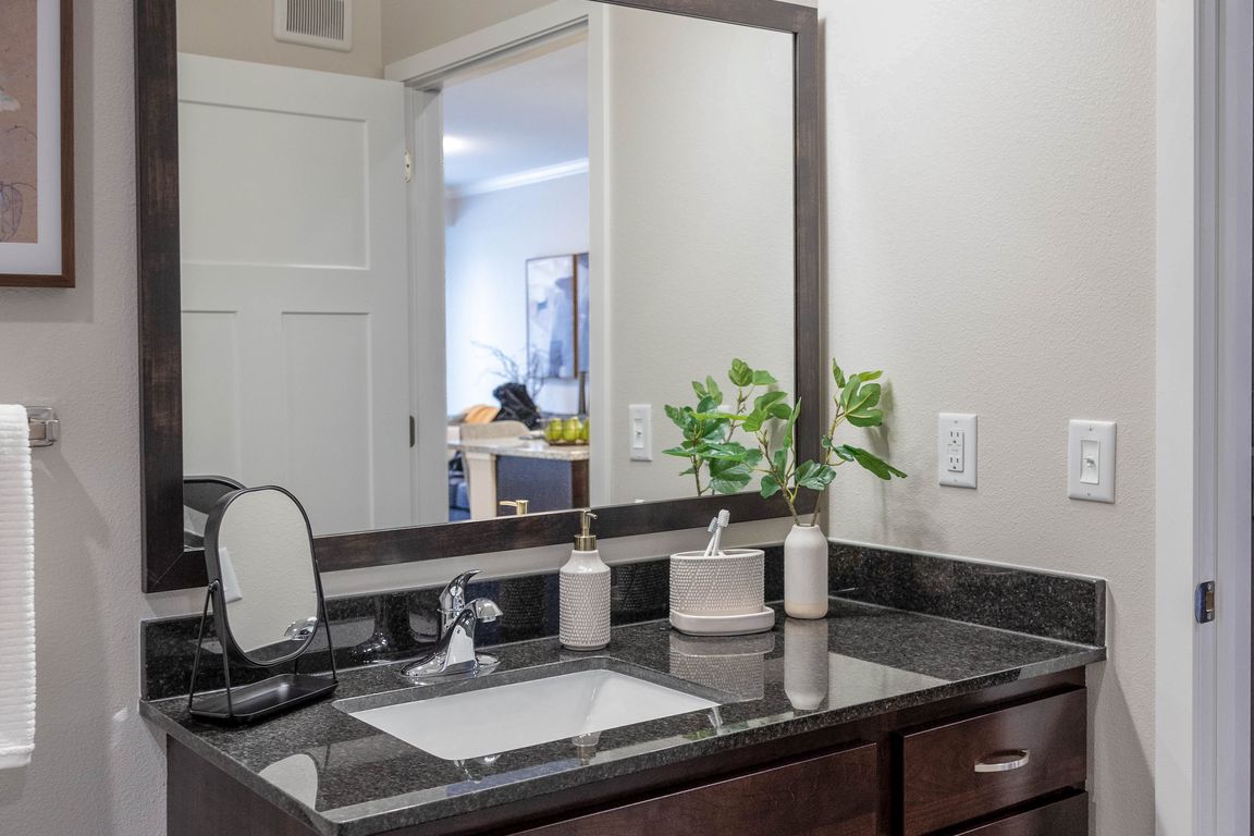 Large bathroom vanities and mirrors