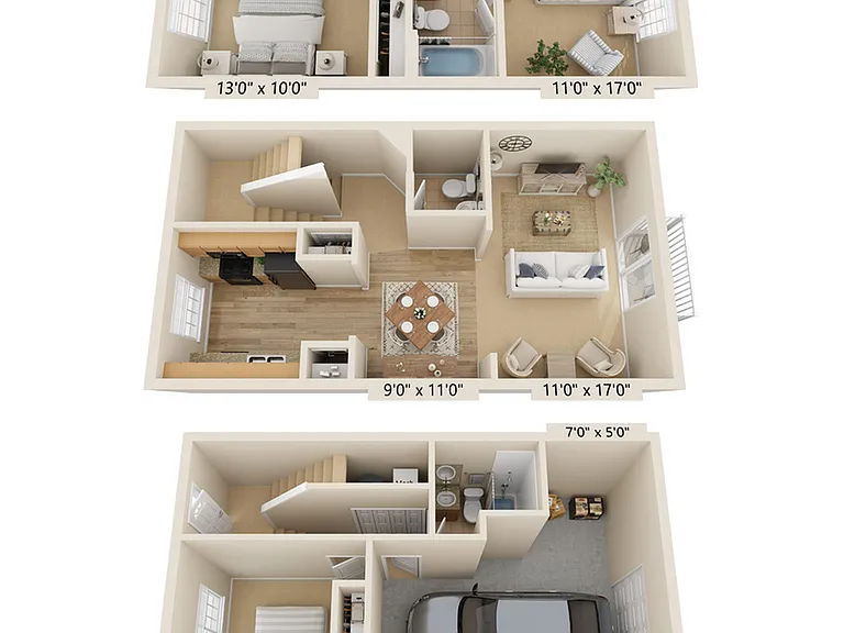 Blue Heron Pointe_3 Bedroom_TH Combined Blue Heron Pointe_3 Bedroom_TH Combined