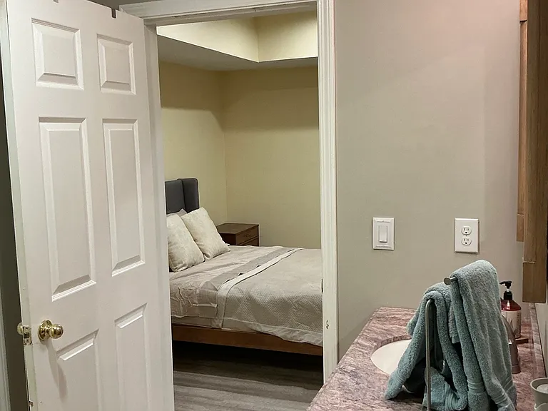 Bathroom Looking into Bedroom