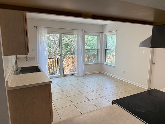 View of the kitchen from the living room.