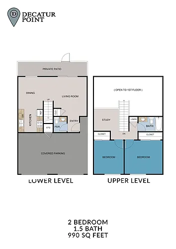 Floor plan 2 Bedroom 1.5 Bath