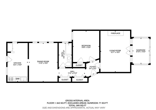 Floor plan One Bedroom