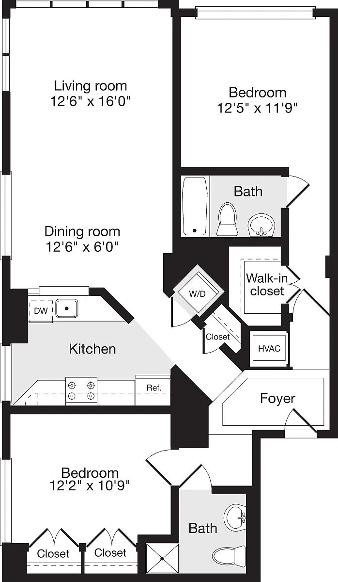 Floor plan 2 Bedrooms H