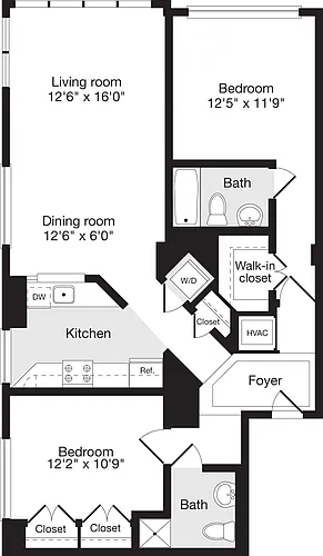 Floor plan 2 Bedrooms H