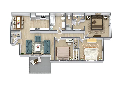 Floor plan 3 Bedroom 2 Bathroom