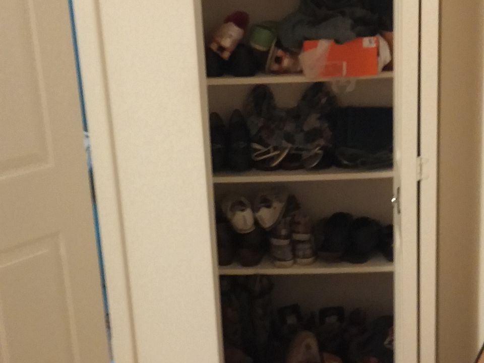 shoe closet in bedroom