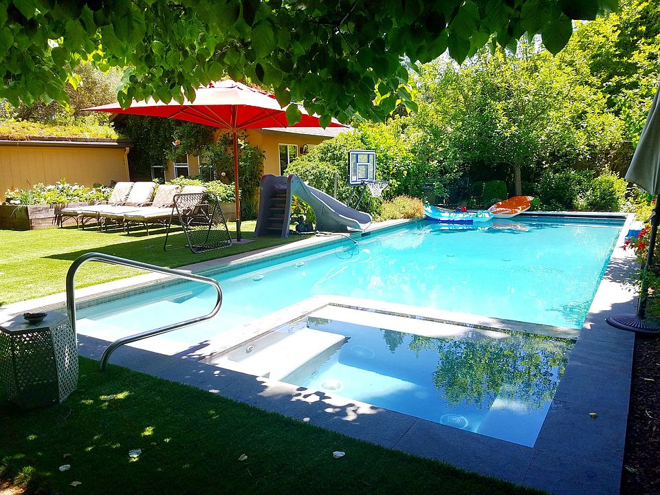 Exterior with pool view.