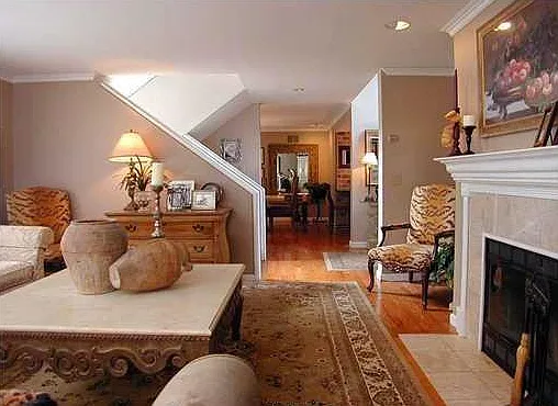 Living area with fireplace