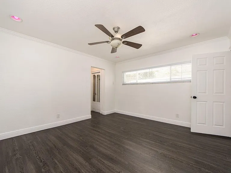 6 panel doors and recessed can lighting.