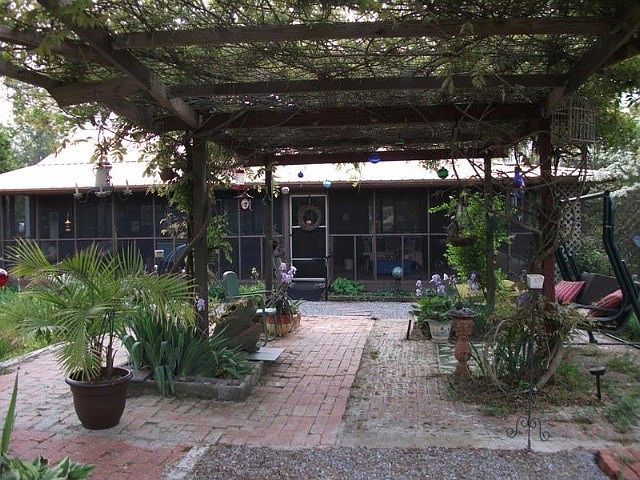 Front brick patio arbor