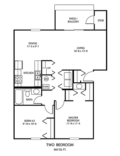 Floor plan Two Bedroom