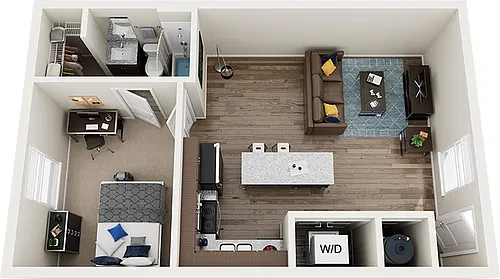 Floor plan 1x1 Townhome