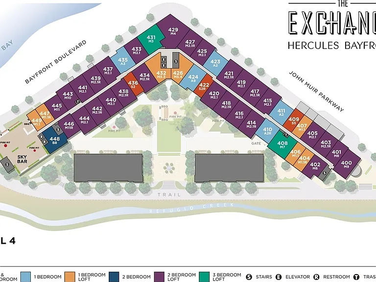 Level 4 Site Map The Exchange | Apartments in Hercules, CA | The Exchange Hercules Bayfront