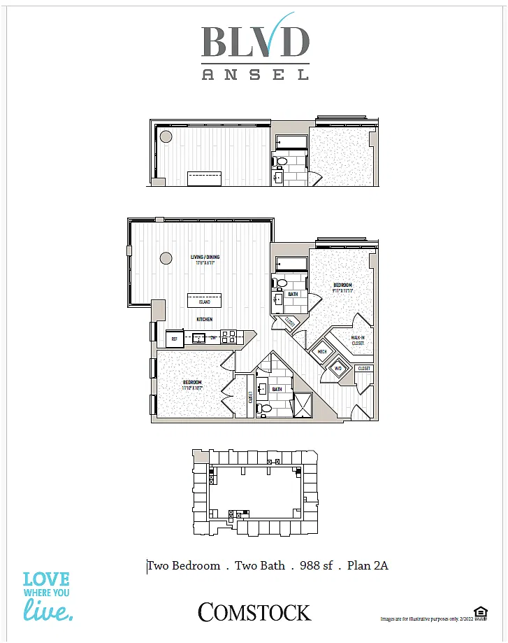 Floor plan 2 Bed/2 Bath-2A