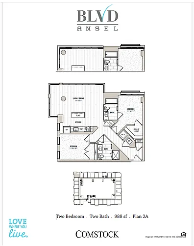 Floor plan 2 Bed/2 Bath-2A