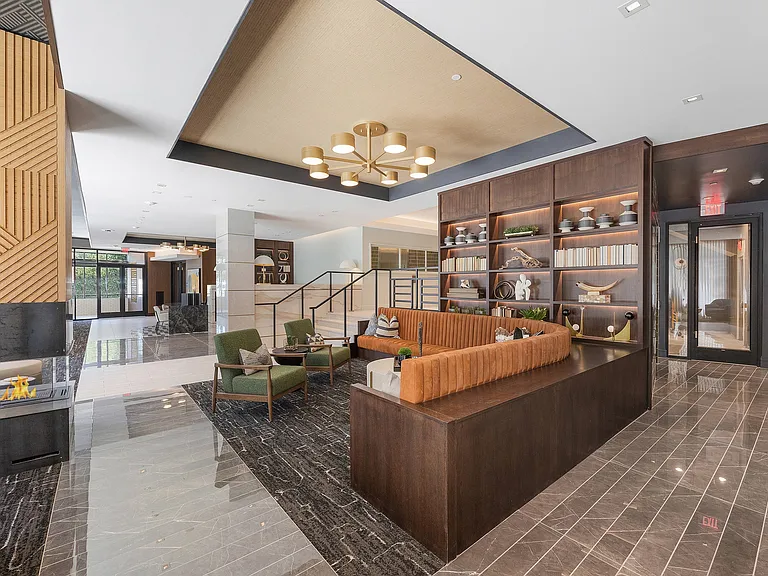 Social seating area with banquette seating