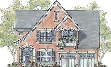 Front elevation of 1740 Sandhurst varies from artist's sketch.