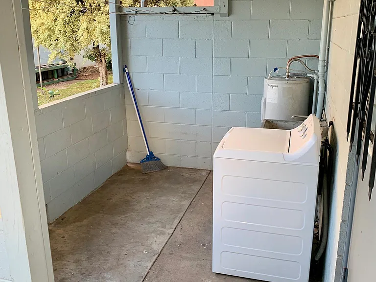Partially covered back porch