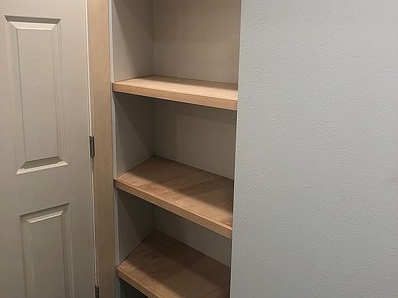 Remodeled bathroom shelves