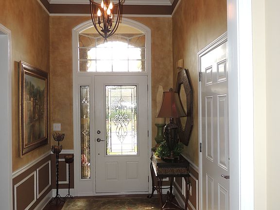 Foyer with cut-glass door