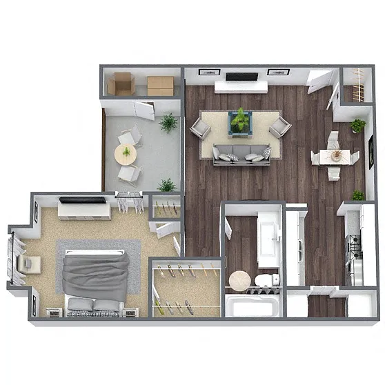Floor plan S1: 0 Bed 1 Bath