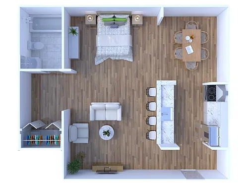 Floor plan Studio Renovated