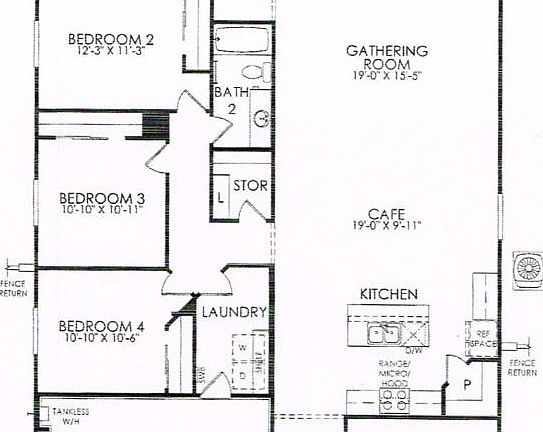 Floor plan, builder dimensions