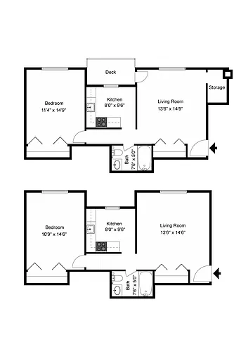 Floor plan Place 750sqft 1 BD