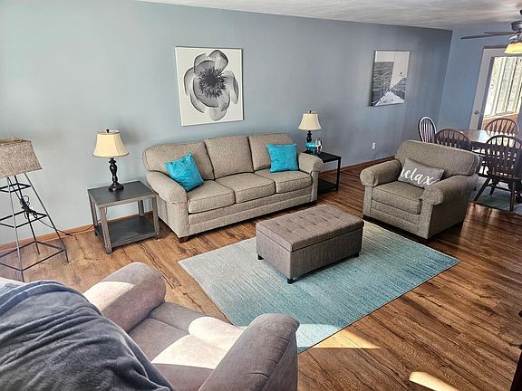 Beautiful large living room freshly painted and furnished with a 55" TV