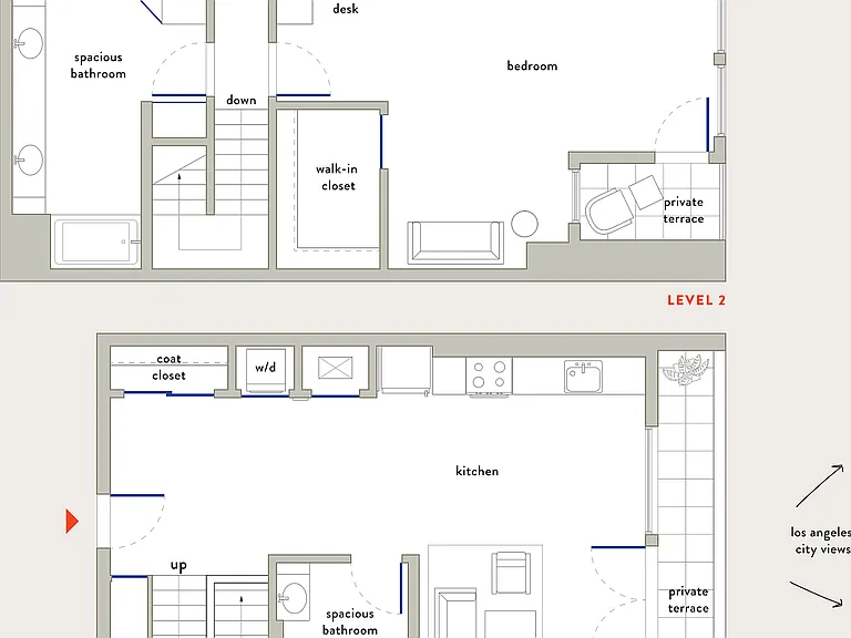 1 Bedroom, 2 Bath Townhome Layout 1 Bedroom, 2 Bath Townhome Layout