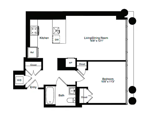 Floor plan One Bedroom G 7