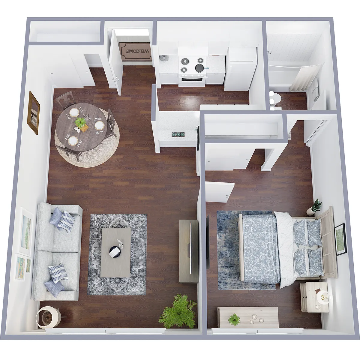 Floor plan 1 Bedroom 1 Bath